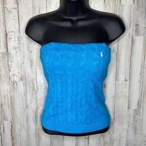 Ralph Lauren Strapless Tube Top Teal Sz Small
